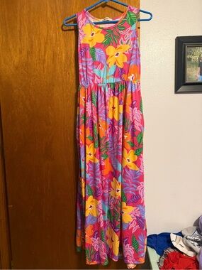 Floral Sleeveless Maxi Dress - Pink Multicolor
